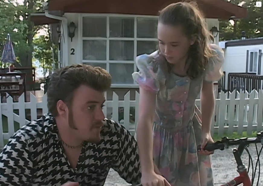 Elliot Page as Treena Lahey with Ricky in a scene from Trailer Park Boys Season 2, 2002